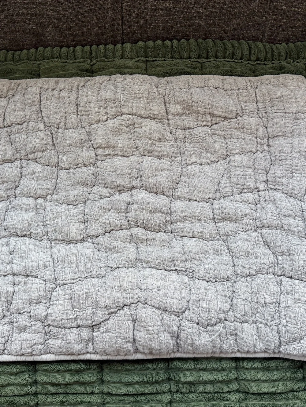 2 Pottery Barn Cloud Quilted Sham Covers in gray